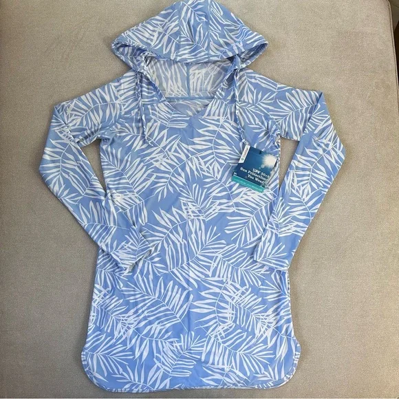 Coolibar | Swim | Coolibar Seacoast Swim Cover Up Dress Xs Bluewhite Print  Nwt | Poshmark